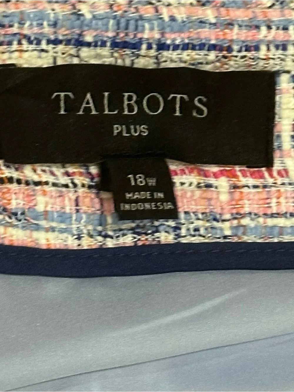 Talbots Pink and Navy Plaid Mini Skirt